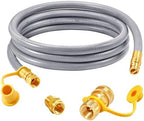 GasSaf 8 FT 1/2" ID Natural Gas Hose with Quick Connect Fitting by GasSaf