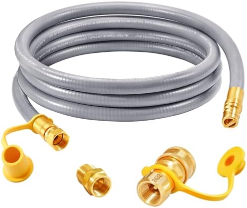 GasSaf 8 FT 1/2" ID Natural Gas Hose with Quick Connect Fitting by GasSaf