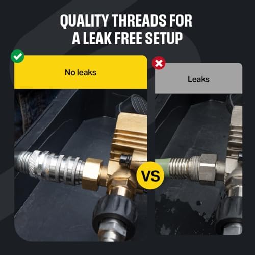 Active M22-14mm Pressure Washer Quick Connect Kit, 304 Stainless Steel M22-14mm to 3/8" Male to Female Quick Disconnect Kit for Power Washer Assembly - Image 5