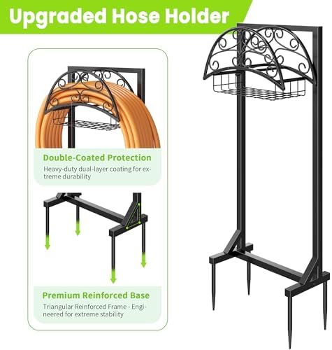 Garden Hose Holder, Rustproof Water Hose Reel for Outside - Image 3