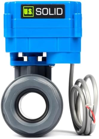 U.S. Solid 1 inch UPVC Motorized Ball Valve - AC 85V-265V Plastic Electrical Ball Valve with Full Port, 2 Wire Auto Return, Normally Open by USSolid