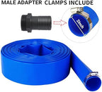 2" (Flat 3.4’’ width) x 100 FT Pool Backwash Hose Kit with Male NPT Adapter - Image 3