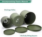 D'vine Dev 3-Pack Plastic Pots & Saucers, 10/12/14 in, Olive, 74-V-I-6 - Image 4