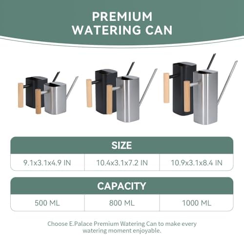 Black Watering Can, 1L/35oz for Indoor Plants - Image 7