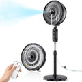 Outdoor Misting Fan for Outside, 12-Inch 20000mAh Portable Water Cooling Fan for Patios Bedroom, 2 In 1 Standing & Tabletop Oscillating Fans with Mister Kit, Mist Fans with Remote/Spray/7 Gear/Timer by Ausic