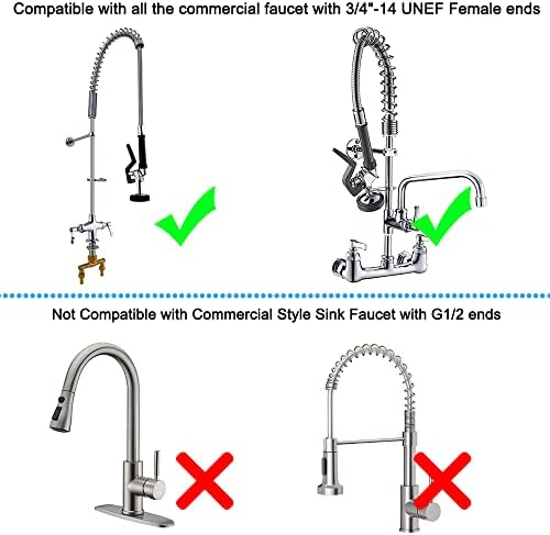 Pre Rinse Sprayer Valve Fits for T&S Brass Spray Valve Replace B-0107, High-Pressure Commercial Pre Rinse Spray Head Dish Sprayer Replacement Kit for Restaurant Industrial Faucets - Image 5