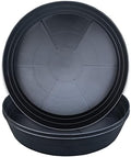 20 Inch Extra Large Plant Saucers, Extra-Deep 3.7 in Black Drip Trays for Flower Pot, Heavy Duty Drainage Tray Indoors No Holes, 3 Pack Plastic Planter Plate Water Catcher for Pots Base 16 17 18 in by MARYJANESPALACE