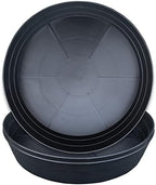 20 Inch Extra Large Plant Saucers, Extra-Deep 3.7 in Black Drip Trays for Flower Pot, Heavy Duty Drainage Tray Indoors No Holes, 3 Pack Plastic Planter Plate Water Catcher for Pots Base 16 17 18 in by MARYJANESPALACE