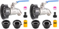 Ceaeso 3-Size IBC Tote Adapter, 275-330 Gallon IBC Tote Adapter 2.44" Fine, 2" Fine and 2" Coarse Thread + 304 Stainless Steel 3/4" Garden Hose Faucet for Garden Hose Connectors (Pack of 2) by Ceaeso