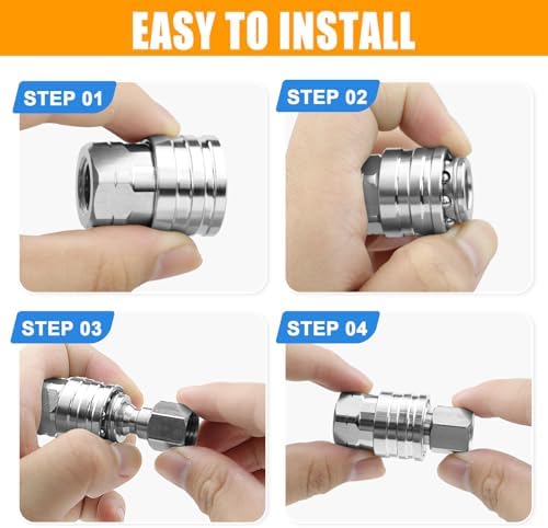 1/4Inch Pressure Washer Quick Connect Fittings,8 Pack,Female & Male Thread - Image 6