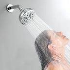 Chrome Shower System with High Pressure 6-Spray Rain Shower Head, 360° Rotatable Anti-Clog Silicone Nozzles, Wall-Mounted Shower Faucet Set, Rustproof ABS for Bathroom Upgrade - Image 2