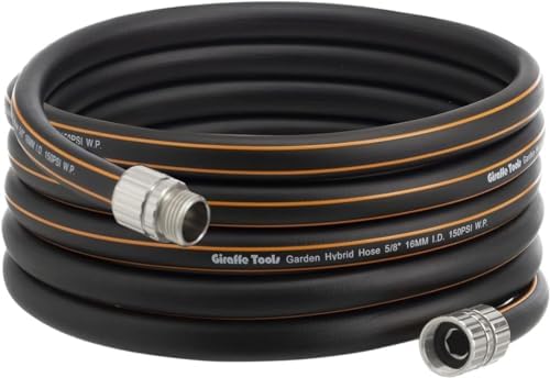 Giraffe Tools Garden Hose 5/8", 25ft Lightweight Hybrid Hose by GiraffeTools