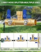 Hose Splitter 2 Way, Heavy Duty Brass Garden Hose Splitter - Image 6