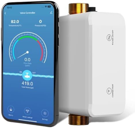 Ai Smart Water Valve, Automatic Water Leak Detector & Shutoff, 3/4" by SmartGarden