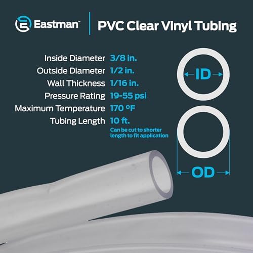 Eastman PVC Clear Vinyl Tubing, 10 Foot Length, 98620, 3/8 in. ID x 1/2 in. OD (Pack of 10) - Image 4