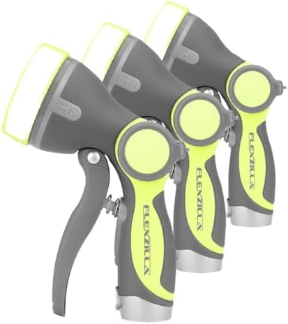 Flexzilla Garden Hose Nozzle - Heavy Duty Pistol Grip, NFZG61, ZillaGreen™ (Pack of 3) by Flexzilla