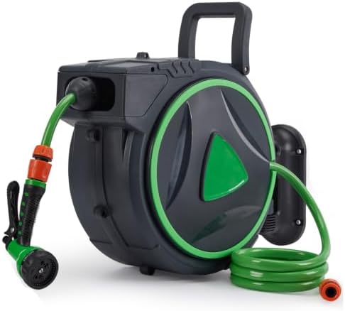 Retractable Garden Hose Reel, Wall Mount Water Reel, 5/8 Inch x 90 ft by HighQualityandFastShipping