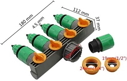 PVC Pipe Fitting Furniture Grade 4 Way Garden Water Tap Adaptor Hose Splitter Quick Connectors Garden Watering Irrigation Supplies 1/4 or 3/8 Inch Hose Connector (Color : Grey, Diameter : 1/2'') - Image 4