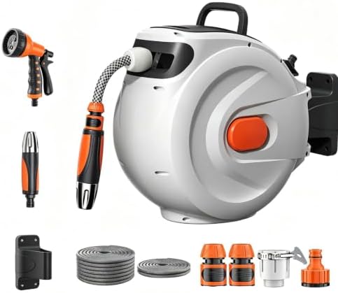 Heavy Duty Retractable Water Hose Reel Auto Recoil Bracket by Unknown