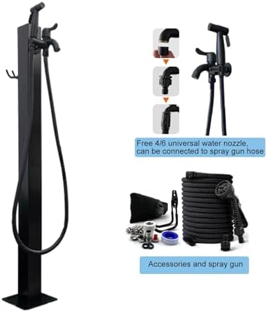 Column Garden Water Faucet,Stainless Steel Outdoor Garden Water Tap,Antifreeze Hose Faucet Extender Water Column with Faucet & Spray Gun, for Irrigation and Wa - Image 6