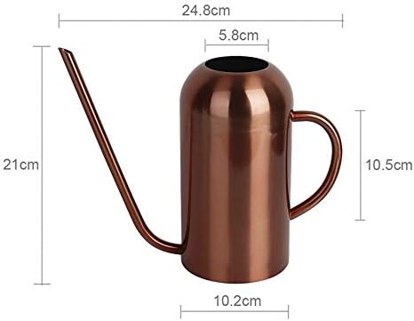Watering Can, Long Mouth Watering Pot Stainless Steel Large Capacity Watering Plants and Flowers Indoor Watering Can (Color : Black, Size : 21x24.8cm)(Black) - Image 2