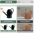 LONGRUN 2.3 Gallon Dark Green Metal Watering Can Gold Nozzle for Plants and Garden with Removable Spout, Made of Galvanized Iron - Image 5