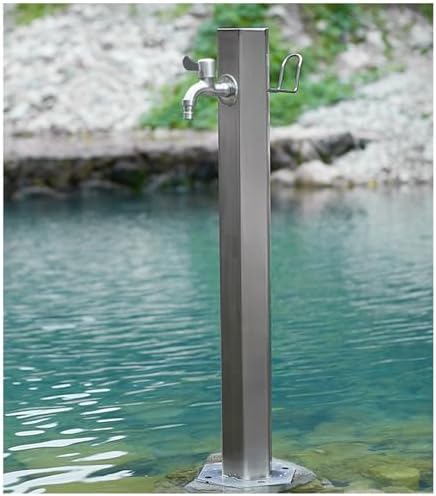 Floor Mounted Faucet Outdoor Water Pipe Vertical Fountain Irrigation Column,Stainless Steel Hexagon Vertical Garden Water Column - Free Standing Faucet Stand for Home & Garden Irrigation, Du by Unknown