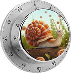Mechanical Kitchen Timers for Cooking,Cute Snail Printed 60 Minute Magnetic Countdown Timer,Cute Cooking Timers with Alarm,Stainless Steel Time Timer Manual No Batteries Required by Unknown