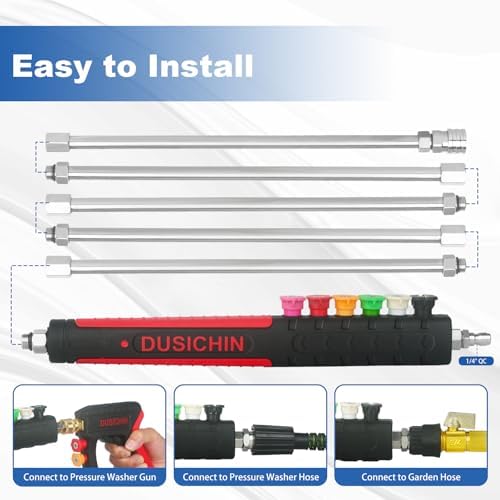 DUSICHIN Pressure Washer Extension Wand Gutter Clean Power Washer Lance - Image 6