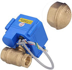 BRRNOO Solenoid Valve, Automatic Water Shut Off Valve with Switch Indication Brass Motorized 5 Wire DC12V Through Electric Ball - Image 3