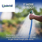 Underhill ShortyPro UltraMax Commercial Garden Water Hose, Lightweight, Heavy-Duty, Flexible, Anti-Kink, 1200 psi, H10-S10, 1 Inch x 10 ft, Blue - Image 4
