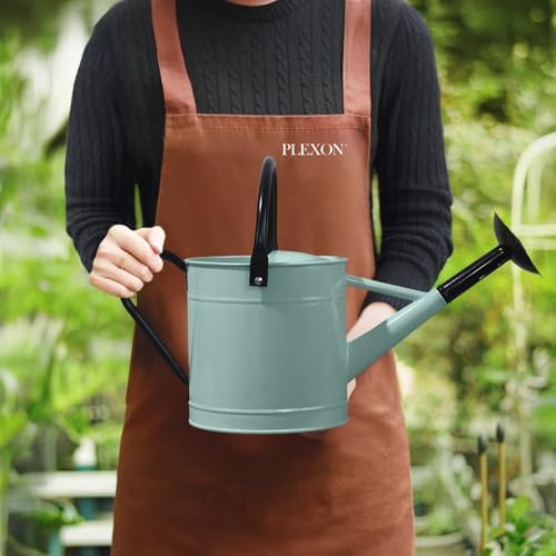 Plexon Metal Watering Can Outdoor 1 Gallon, Flower Plant Gardening Garden Large Watering Can Pot, Black Galvanized Steel Handles and Removable Spray Spout, Aqua Mist Blue - Image 6