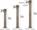 Antique Stainless Steel Garden Water Column with Faucet, Outdoor Anti-Freeze Floor Mount Water Tap with Garden Hose Holder Freestanding(B-80cm/31.5in) - Image 5