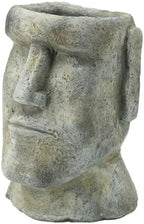 Easter Island Moai Cement Planter, 9 Inch, Gray - Image 3