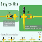 360° Rotation Auto Irrigation System Garden Lawn Sprinkler Patio, Sprinkler System Kit for Lawns, Adjustable Garden Yard Lawn WaterSprinkler with 65FT Hose and 7 Quick Connectors (4PCS Set) - Image 2