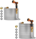 Giraffe Tools Garden Hose 75ft x 5/8",304 Stainless Steel Metal Water Hose and Garden Hose 100ft x 5/8", No Kink Garden Water Hose with Aluminum Fittings by GiraffeTools