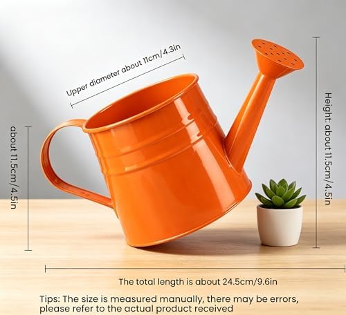 Generic Metal Watering Cans, 1L Galvanized Steel White Metal Watering Can, Small Metal Watering Can with Long Spout, Vintage Tin Watering (1s) - Image 2