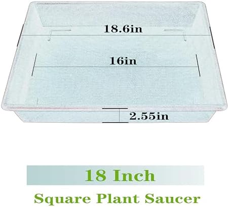 NIMYAU Square Plant Saucer 18 Inch 4 Pack, Plant Stand Plant Trays for Pots Heavy Duty Plastic Plant Saucers for Indoors Outdoors, Flower Pot No Holes Terracotta Plant Lover Gardening Gifts - Image 2