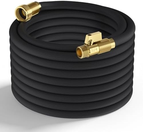 100ft Garden Hose – Lightweight & Flexible Water Hose, Leak-Proof Fabric & Non-Expandable with Shut-Off Valve for Yard, Outdoor Watering, Car Wash & RV by Unknown