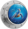 Stainless Steel Timer Turtle in Blue Water Printed Kitchen Timers for Cooking Mechanical Kitchen Timer Multi-Functional Timer for Home Baking Cooking by Unknown