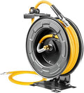 AIRZILLA Steel Retractable Air Hose Reel 3/8" Inch x 50' Feet Hybrid Polymer Hose, Heavy Duty Air Hose Reel included Auto Rewind Reel | Quick Air Coupler | Heavy Duty Steel Frame by AIRZILLA