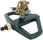 MAVIS LAVEN 360 Degree Rotating Sprinkler, Zinc Alloy and Stainless Steel Lawn Sprinkler with Metal Base, Automatic Watering, Wide Area Coverage, for Garden Yard Lawn Irrigation (Yellow) by MAVISLAVEN