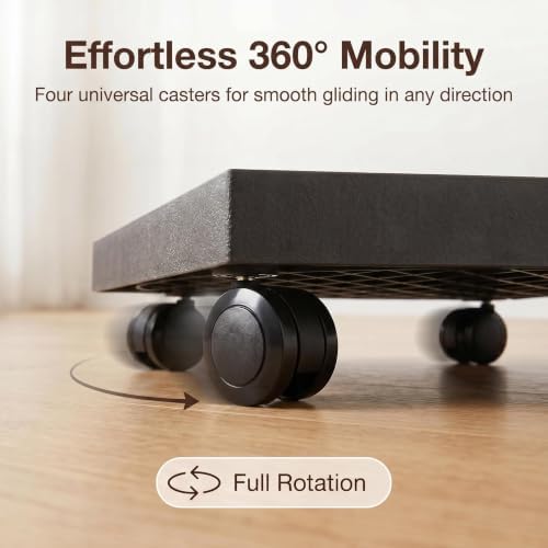 16.5 Inch Square Rolling Plant Caddy Saucer with Wheels, Heavy Duty Wheeled Planter Stand for Potted Plant, Coaster Roller Base Tray with Casters, Flower Pot Dolly Holder for Indoor Outdoor - Image 3