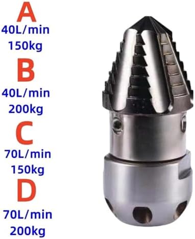 High Pressure Rotary Cleaning Nozzle, 40-70L/Min Flow Rate for Sewer & Pipe Dredging(70L/min 200kg) - Image 3