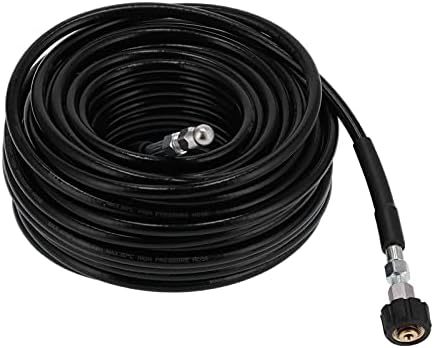 Fydun 30M Pipe Cleaning Hose, High Pressure Washer Sewer 30 Metres Drain Cleaner Hoses R with Nozzle PSI Set 1 4 Inch Brush for Cold and Hot Water 60℃ by Fydun