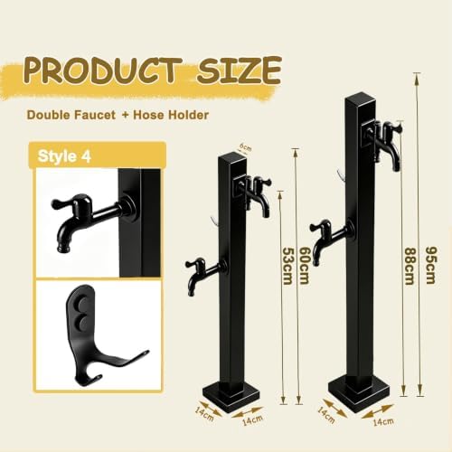 Freestanding Outdoor Water Column Faucet Garden Water Spigot Hose Stand - Image 2