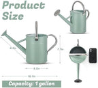 1 Gallon Watering Can for Plants, Watering Cans for Indoor&Outdoor Gardening, Galvanized Steel Watering Pot with Removable Spout, Metal Water Can with Ergonomic Movable Handle(Cream Green) - Image 3