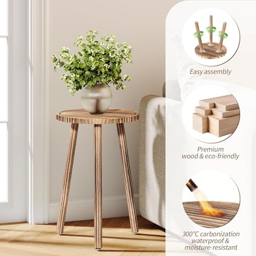 3-Pack Taller Plant Stand Indoor, Single Wood Plant Stool for 6-12 Inch Pot - Image 4