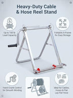Folding Single Spool Cable Rack, Hose Reels, cable caddy, garden hose reel - Image 5