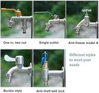 Floor Mounted Faucet Outdoor Water Pipe Vertical Fountain Irrigation Column,Hexagon Vertical Garden Water Column - Stainless Steel Faucet, Free Standing Insulation & Antifreeze, Ideal for Ho - Image 5
